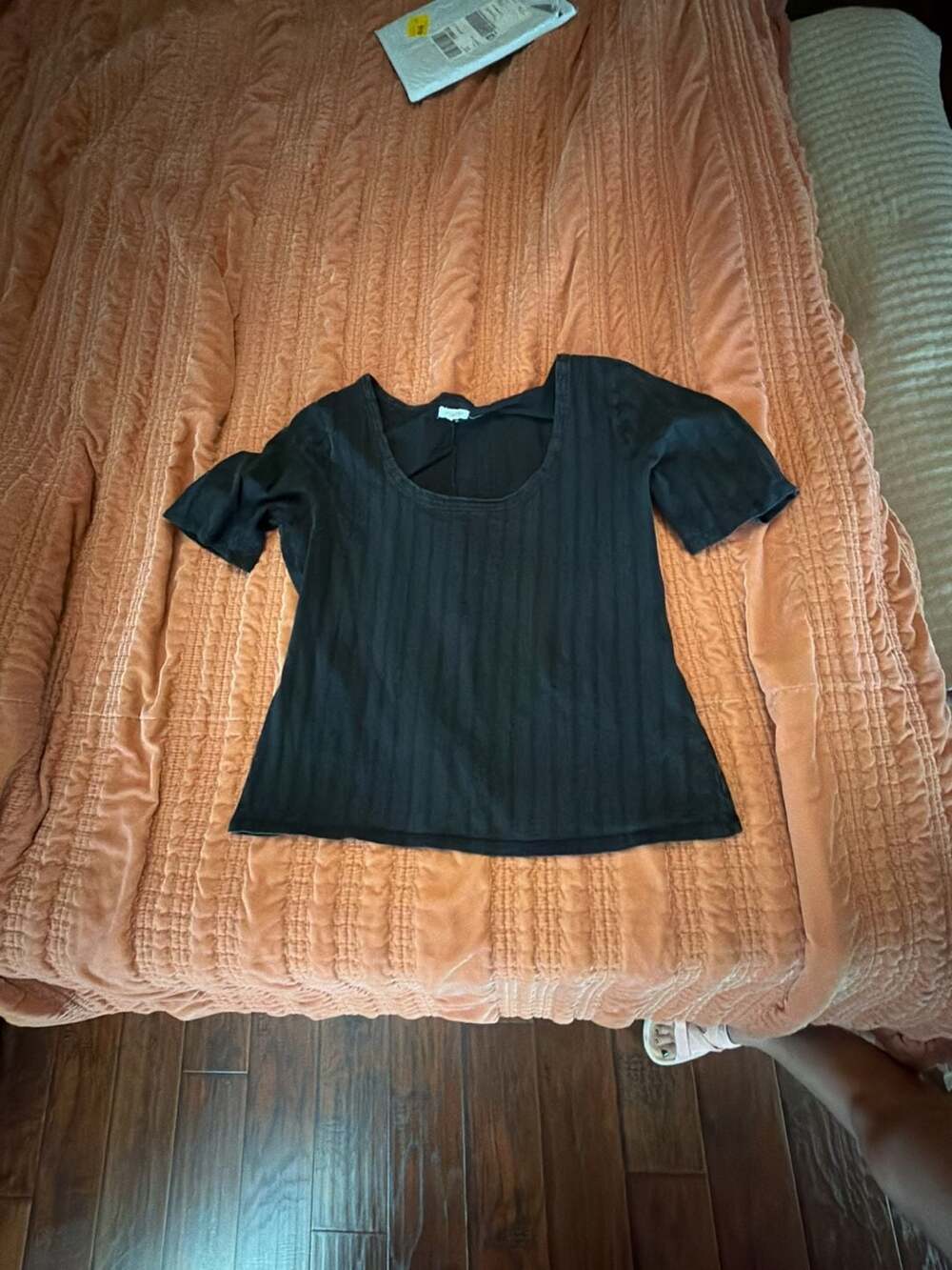 Pilcro Anthropologie Ribbed Black Top